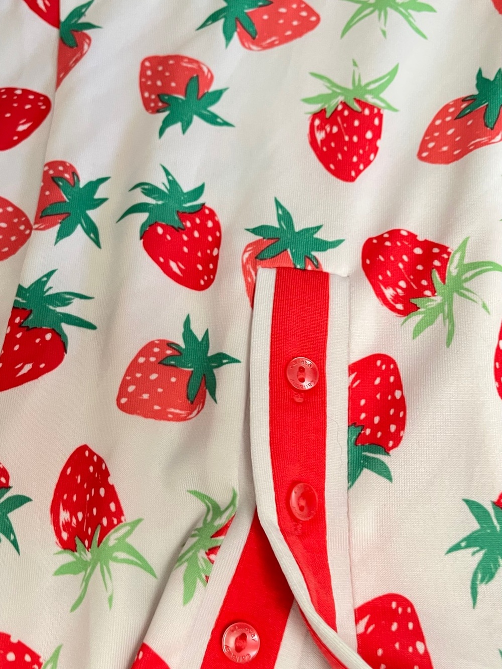 Women’s Mini Dress - Strawberry Print Red on White